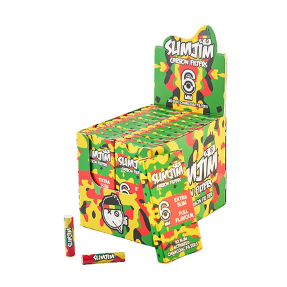 Slimjim - Camo Carbon Filters (6mm) (Box of 20) - Pack of 10 | Slimjim Europe