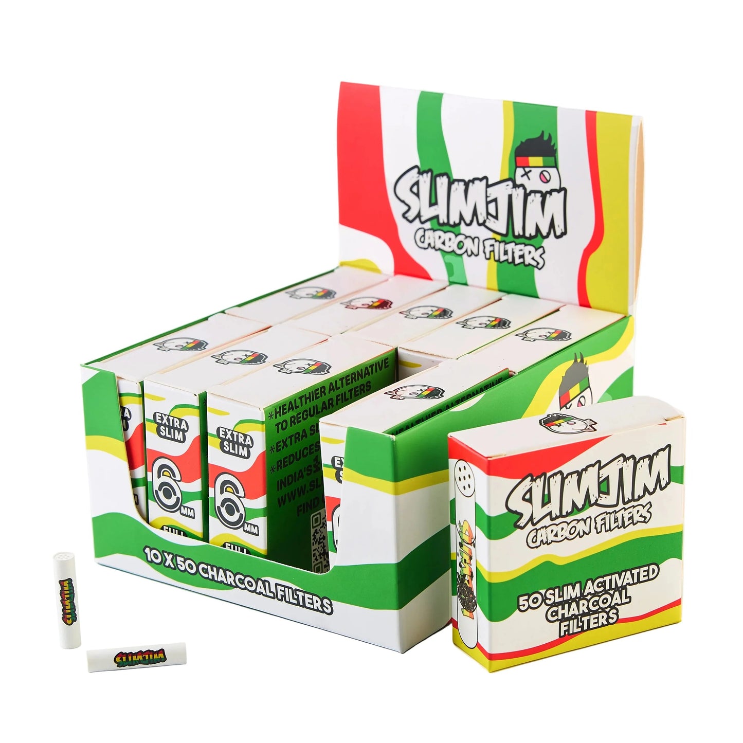 Buy Slimjim - Classic Carbon Filters (6mm) (Pack of 50) - (Box of 10) | Europe