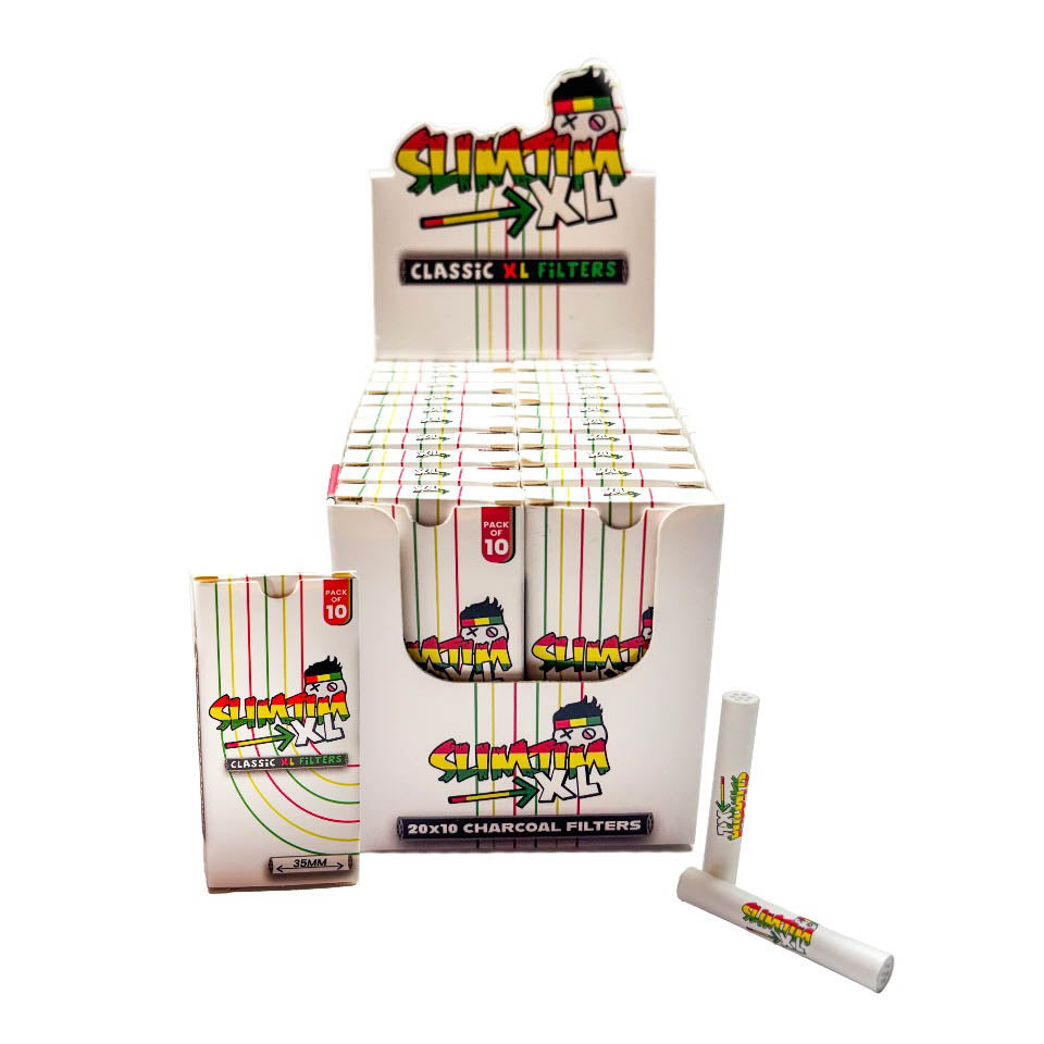Slimjim - Classic XL Carbon Filters (6mm x 35mm) (Box of 20) (Pack of 10) | Slimjim Europe 