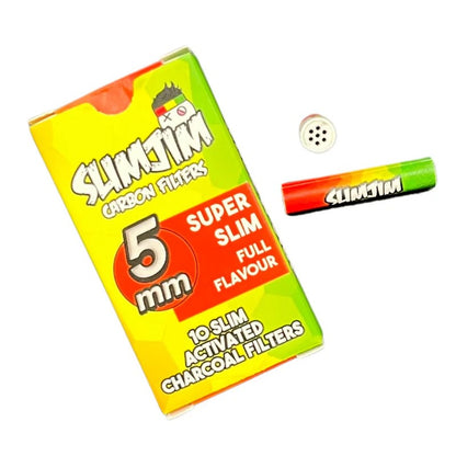 Slimjim - Super Slim Carbon Filters (5mm) (Pack of 10) - (Box of 20)